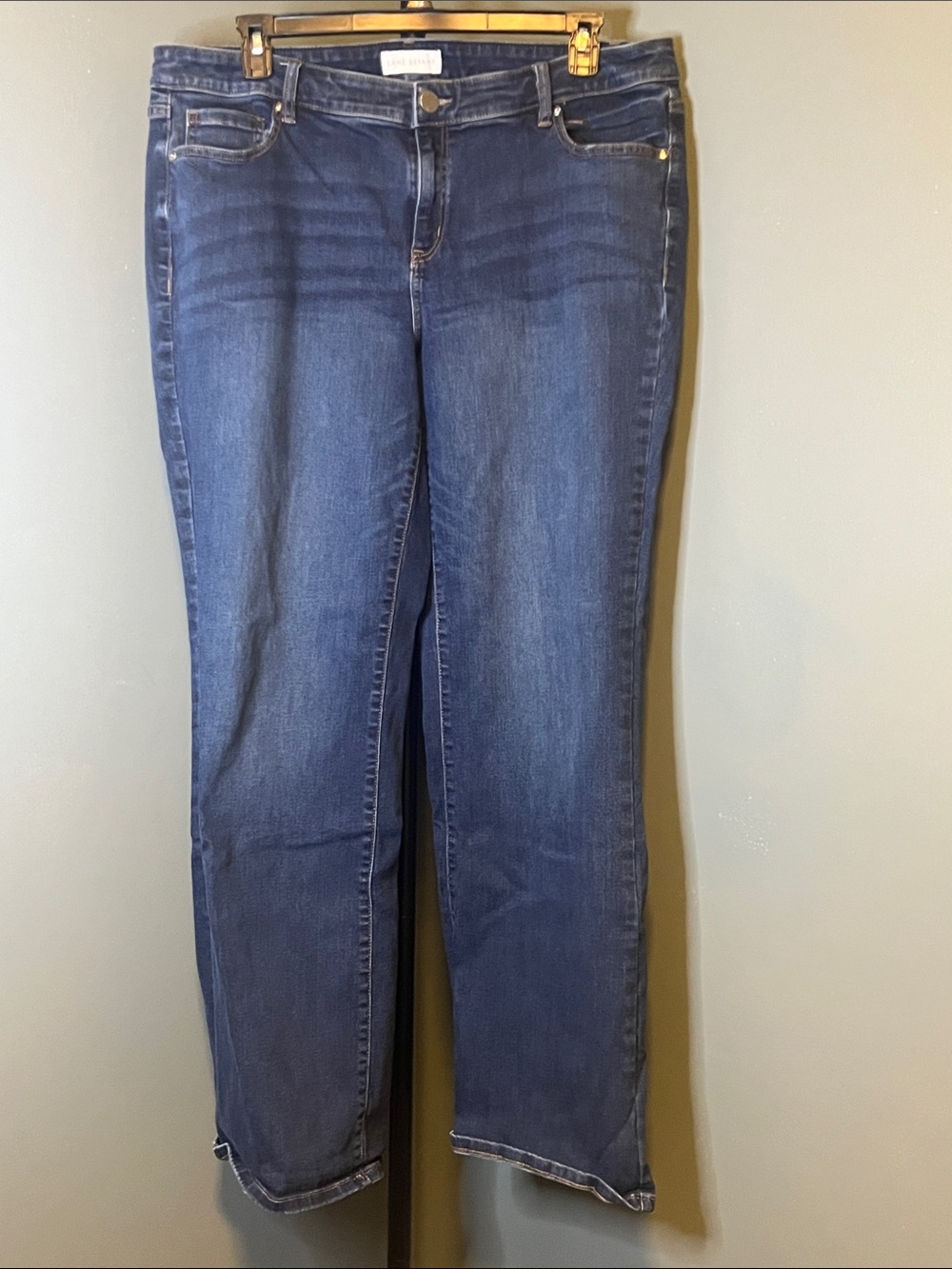 Lane Bryant Straight Leg Jeans in Deep Blue Wash